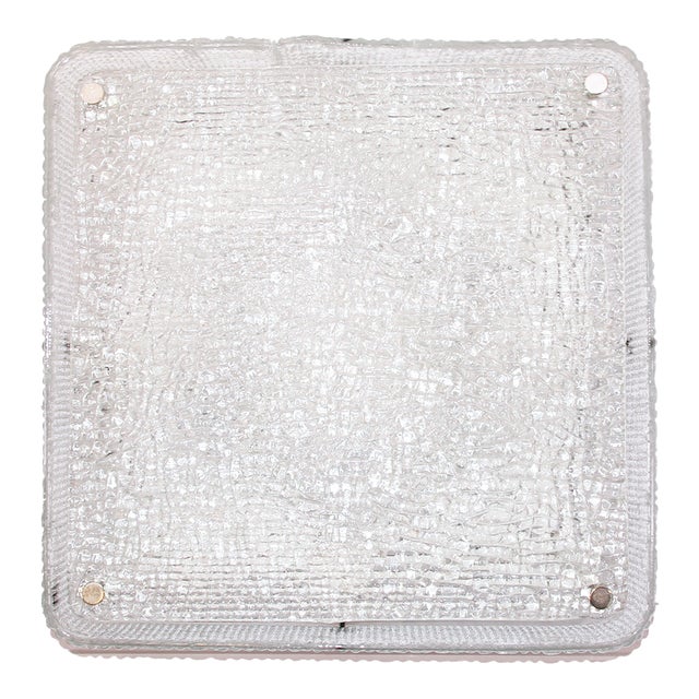 German Frosted Glass and Metal Ceiling Lamp from Kaiser Idell/Kaiser Leuchten, 1960s For Sale