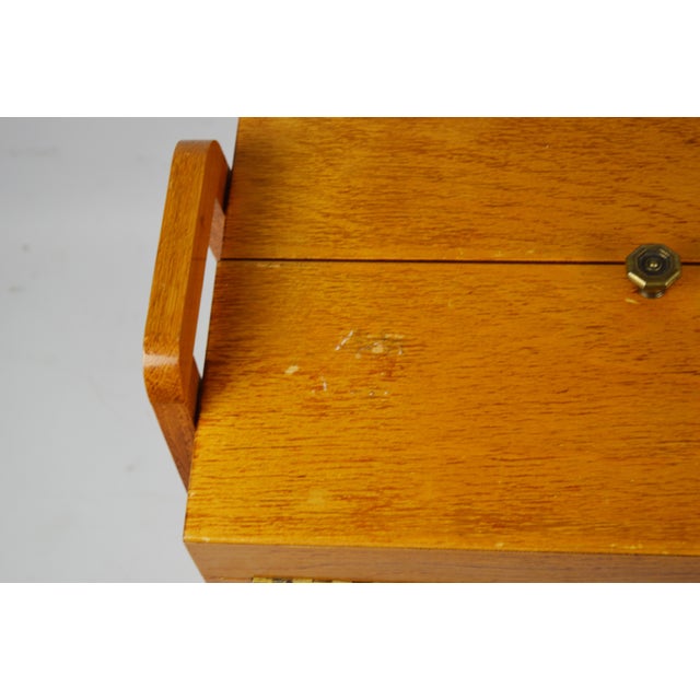Brown Wooden Thread Cabinet, 1970s For Sale - Image 8 of 10