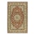 1950s Red Field Traditional Medallion Vintage Isfahan Wool Silk Small Carpet Rug For Sale