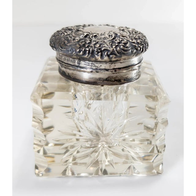 Early 20th Century Sterling Silver and Crystal Glass Inkwell by Unger Brothers For Sale In New York - Image 6 of 12