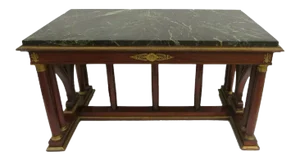 French Empire Table Desk Marble Top