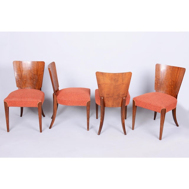 Art Deco Walnut Chairs by J. Halabala for UP Zavody, Czech, 1940s, Set of 4 For Sale - Image 18 of 18