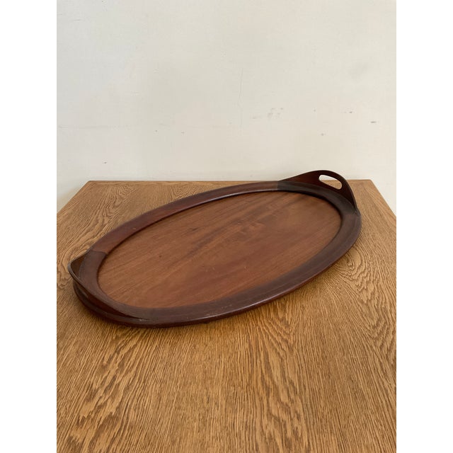 Vintage Modern Long Mahagony Hostess Tray For Sale - Image 9 of 16