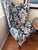 Traditional Pair of Barclay Butera "Avery" Wing Chairs in Blue Damask For Sale - Image 3 of 7