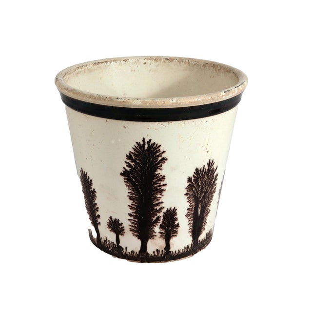 Ceramic Dendritic Forest: English Mochaware Flower Pot For Sale - Image 7 of 9
