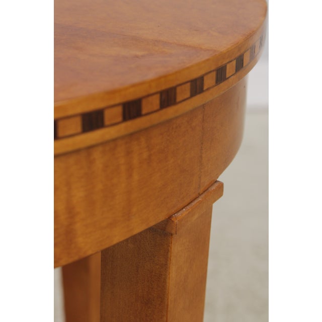 Hickory White Round Maple Neoclassical End Table For Sale - Image 10 of 12