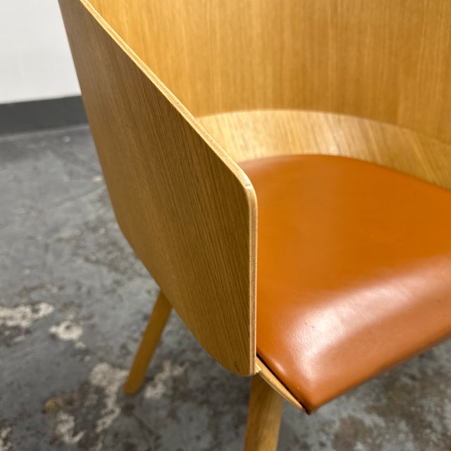 Stefan Diez for E15 Ch04 Houdini Oak + Leather Armchairs, Pair For Sale - Image 11 of 12