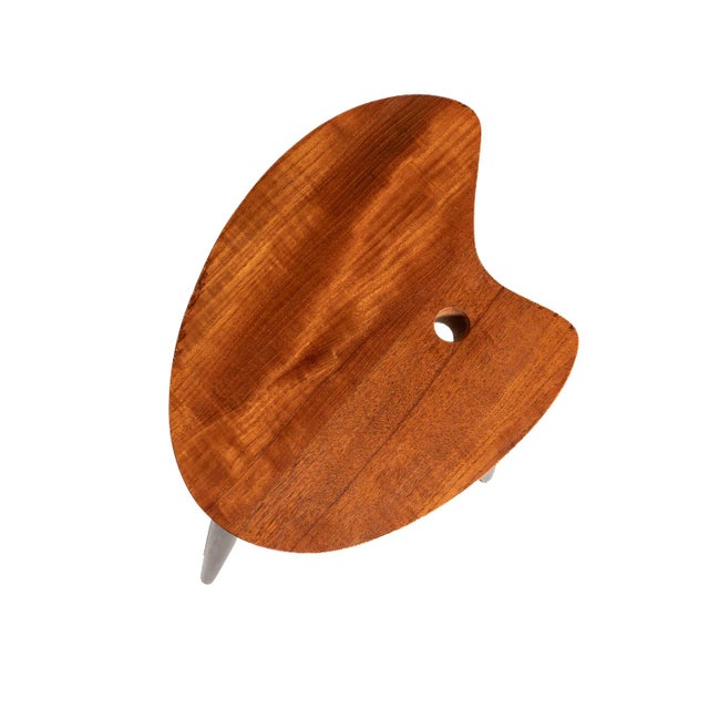 Black Vintage Scandinavian Stool with Teak Palette Top, 1950s For Sale - Image 8 of 9