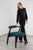Modern Modern Style Dining Room Chair in Black Solid Wood and Emerald Material For Sale - Image 3 of 9