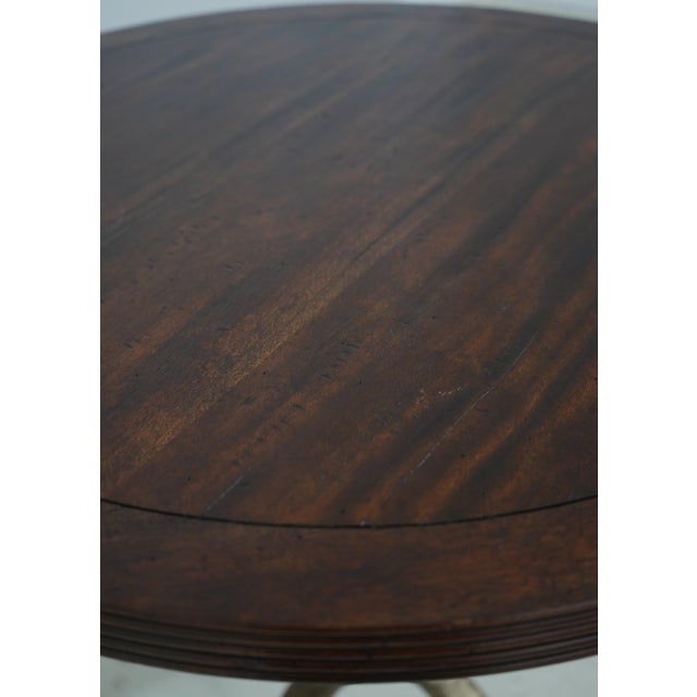 1990s Theodore Alexander Round Mahogany Iron Base Table For Sale - Image 5 of 12