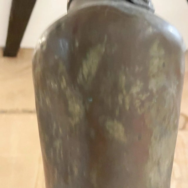 Antique Hand-Hammered Copper Vessel With Brass Chain, 19th Century For Sale - Image 11 of 12