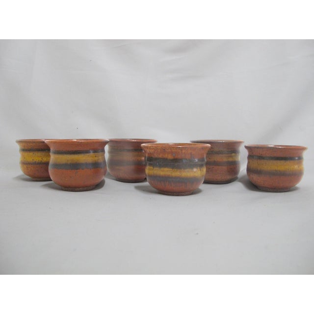 Wally Schwab studio pottery punch cup set of 6. Schwab is a prolific ceramic artist from Oregon known for creating...