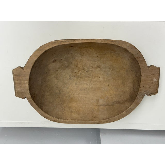 Late 20th Century Handcrafted Wood Dough Bowl, Vintage For Sale - Image 5 of 12