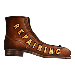 Vintage Double-Sided Boot Form "Repairing" Illuminated Trade Sign