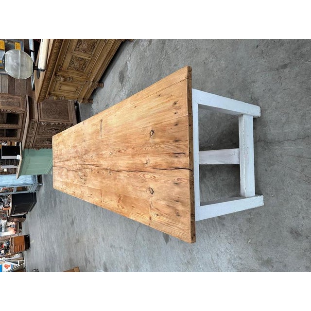 White Mid-Century Workbench in Wood For Sale - Image 8 of 12