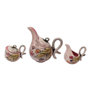 1950s Hull Pottery "Blossom Flite" Tea Service- 3 Pieces