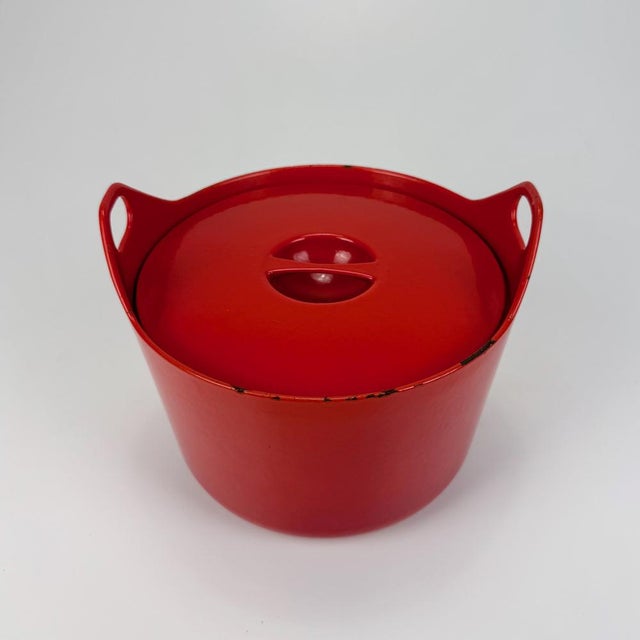 Red Enamel and Cast Iron Pot by Timo Sarpaneva for Rosenlew of Finland, 1960s For Sale - Image 6 of 11