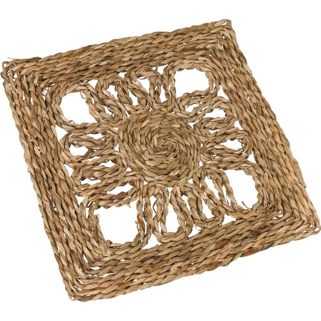 Set of 12 individual decorative 1-foot squares seagrass, which may be used to embellish the Rush House Original 9 by 12...