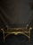 Vintage Hollywood Regency-Style Emerald Green Velvet and Gold-Tone Metal Bench For Sale In Miami - Image 6 of 11