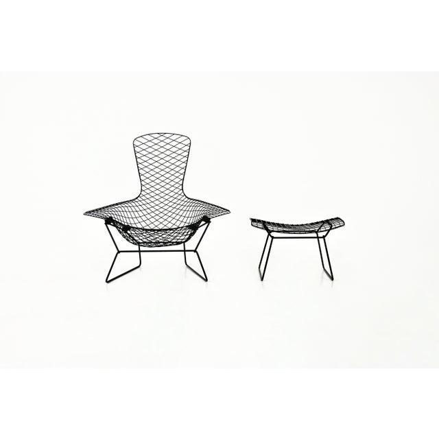 Mid-Century Modern Set of Bird Chair with Ottoman attributed to Harry Bertoia for Knoll, 1960s For Sale - Image 3 of 15