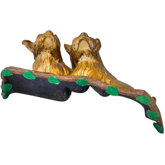 Mid 20th Century Handmade Americana Brass Terriers-on-Display Figurine Accent For Sale In New York - Image 6 of 7
