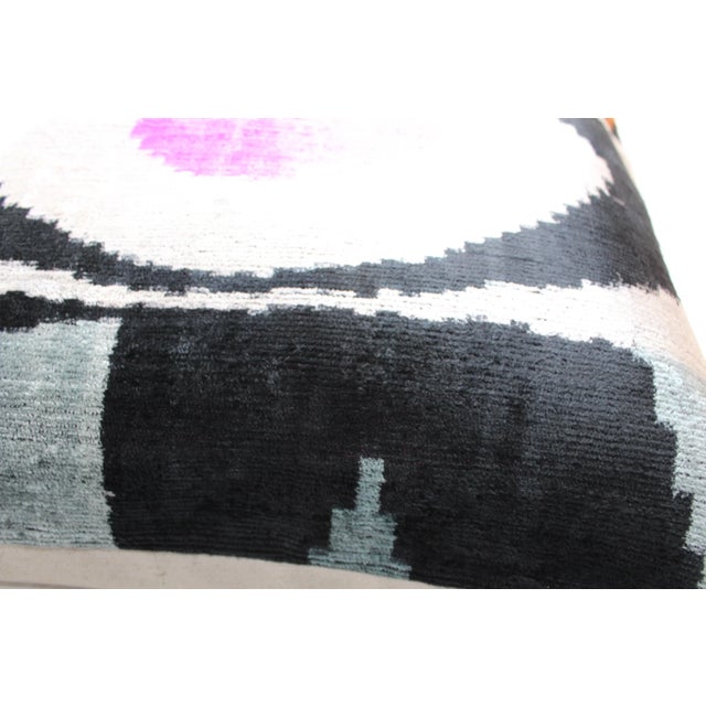 Contemporary Handmade Velvet Ikat Pillow For Sale - Image 4 of 12