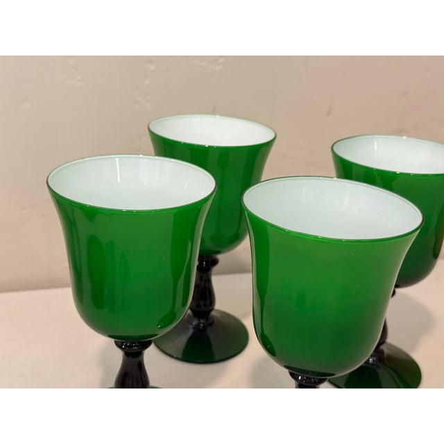 Mid 20th Century Mid-Century Modern Carlo Moretti Murano Cased Glass Wine Goblets - Set of 4 For Sale - Image 10 of 12