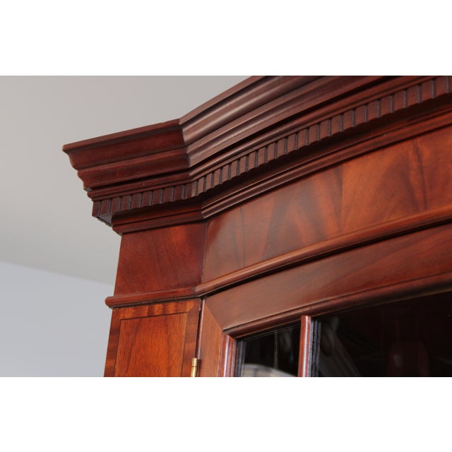 Baker Vintage Mahogany Bow Front China Cabinet For Sale - Image 14 of 16