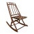 Antique Tapestry Campaign Folding Rocking Chair For Sale