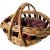 Vintage Woven Basket Wood Beads Ceramic Lifesize Apples For Sale