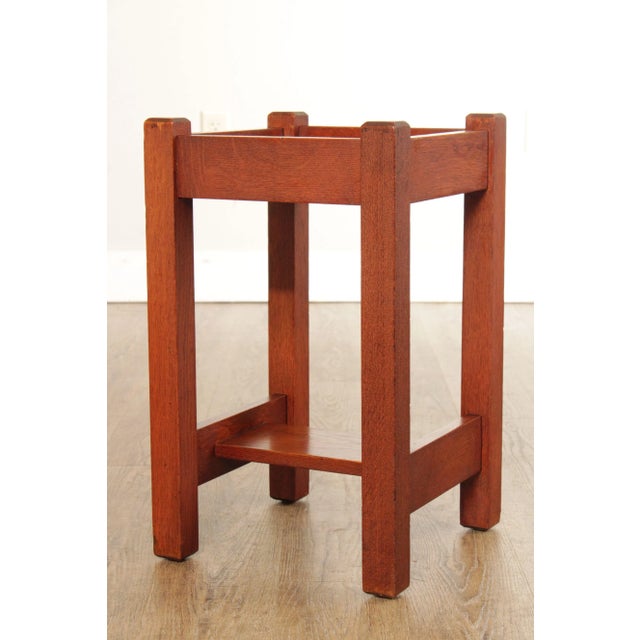 Stickley Antique L. & J.G. Stickley Mission Oak Plant Stand For Sale - Image 4 of 12