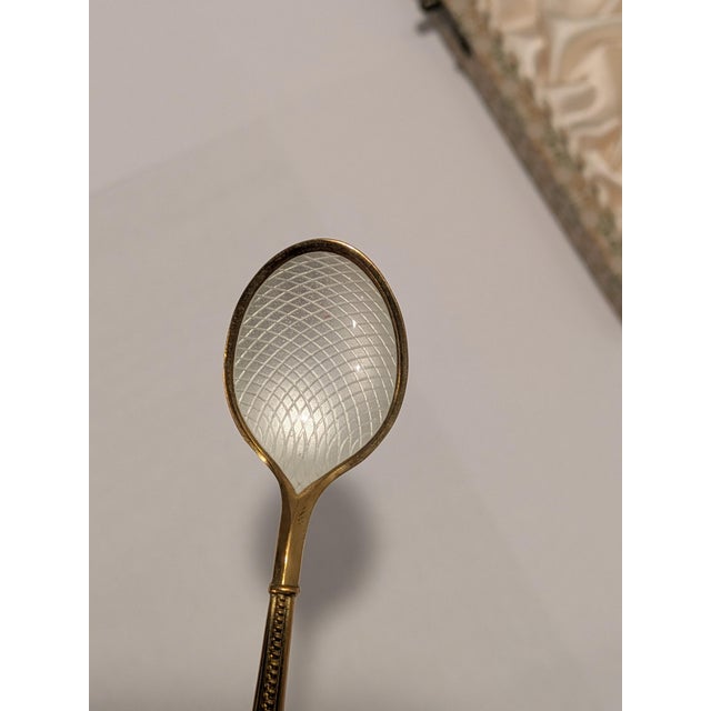 Mid 20th Century A. Michelsen Sterling Silver & Guilloche Enamel Demitasse Spoon Set - 6pcs For Sale - Image 11 of 11