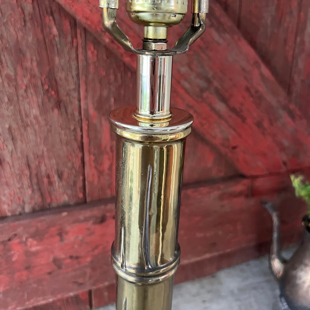 Vintage Brass Table Lamp With Bamboo Design 21" For Sale - Image 14 of 15