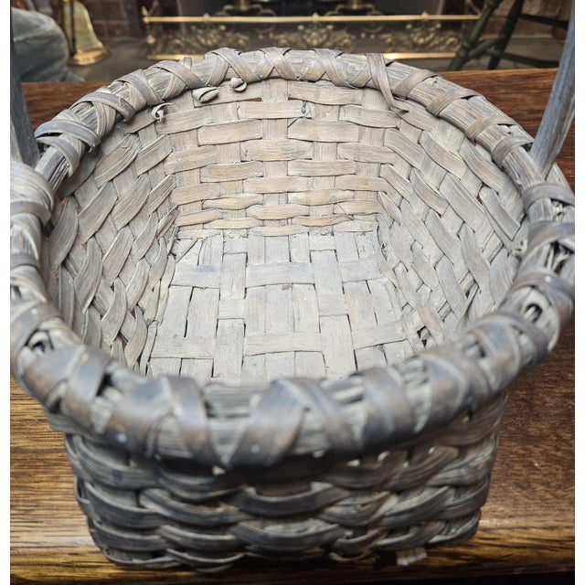 Early 20 Th C. "Porcupine Twist" Berry Basket For Sale - Image 14 of 17