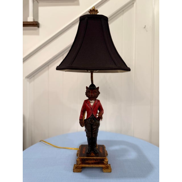 Mid 20th Century Figural Fox Table Lamp With Heavy Weighted Base For Sale - Image 12 of 12
