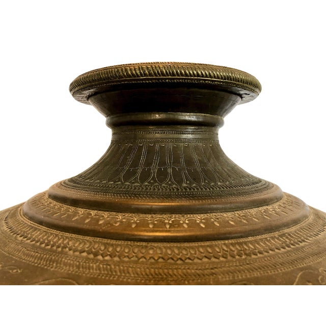 Metal A Late 19th-Century Tamil Ritual and Utilitarian Bronze Water Vessel For Sale - Image 7 of 14
