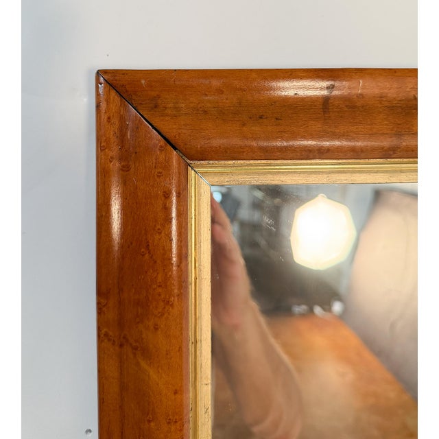 19th Century English Rectangular Mirror With Maple and Giltwood Frame (H 30 5/8 X W 23 1/4) For Sale - Image 5 of 9