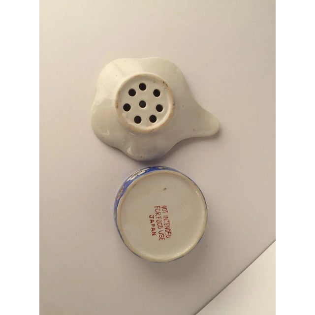 Farmhouse Vintage Floral Porcelain Tea Strainer & Holder - 2 Piece For Sale - Image 3 of 5