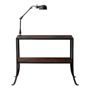 Industrial Console Table With Lamp, C.1930s
