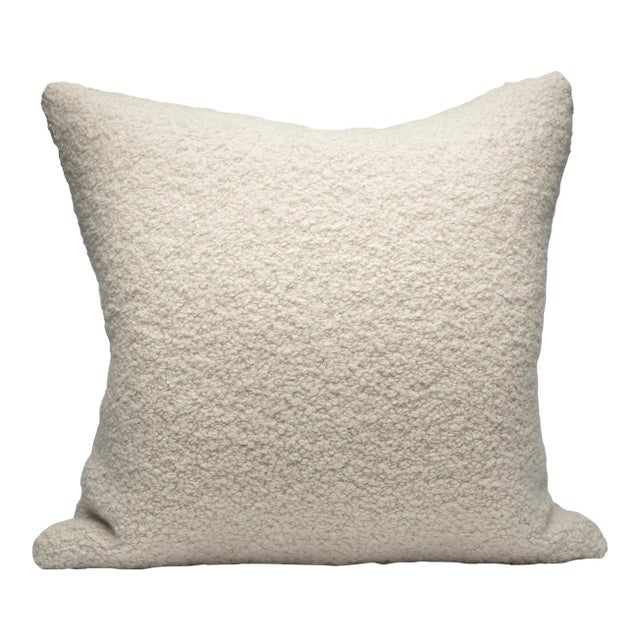The House of Scalamandré Mouton Pillow, White For Sale