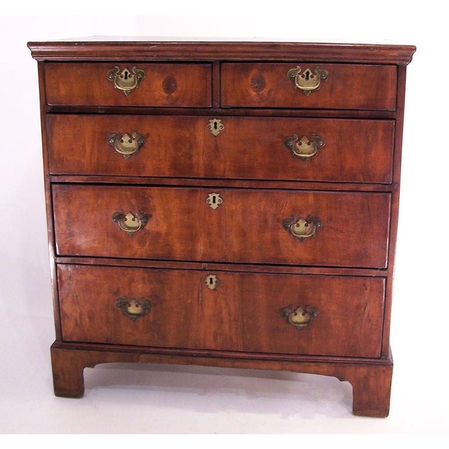 Mid 18th Century English George I Walnut Chest of Drawers Circa 1760 For Sale - Image 5 of 11