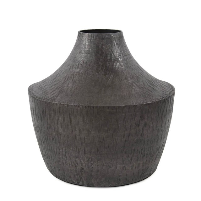 The Etched Crossways Curved Neck Vase, Small For Sale - Image 9 of 9