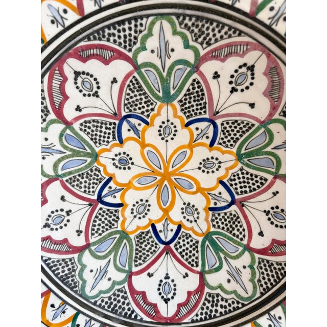 Moroccan Handmade Polychrome Ceramic Decorative Bowl in Mosaic Pattern For Sale - Image 12 of 17