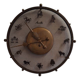 Mid-Century German Zodiac Sign Wall Clock by Mauthe, 1950s For Sale