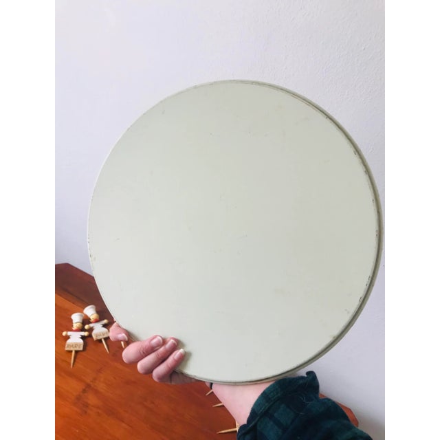 Mid Century Modern Kitschy Lithograph Metal Bbq Platter and Wood Meat Picks For Sale - Image 11 of 12