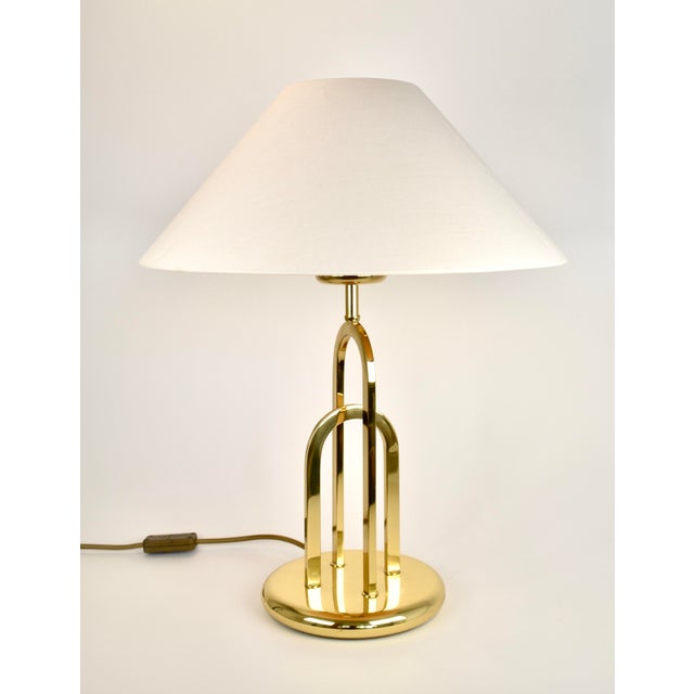 1970s Postmodern Hollywood Regency Brass Table Lamp For Sale - Image 4 of 10