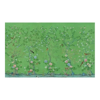 Chinoiserie Hand Painted Floral Mural Wallpaper - 5 Panels For Sale