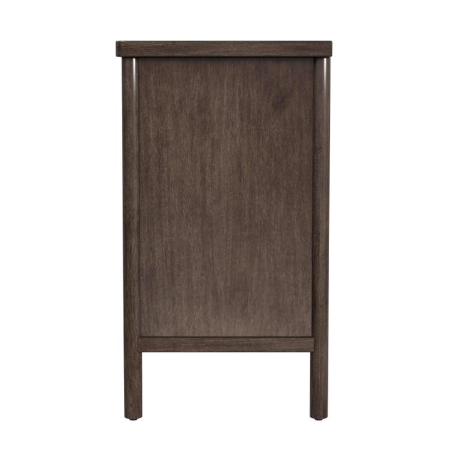 2020s Lennon 34 in. W Rectangular Wood 3 Drawer Rounded Leg Dresser, Soft Brown For Sale - Image 5 of 8