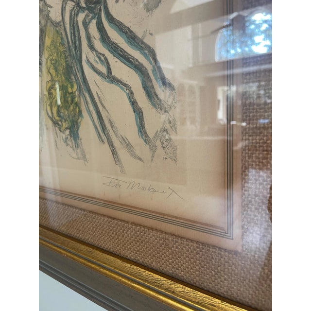 Rare Ira Moskowitz Judaica Lithograph, Signed & Numbered Xxiv/XXV – Synagogue Interior Scene, Framed For Sale In Houston - Image 6 of 10
