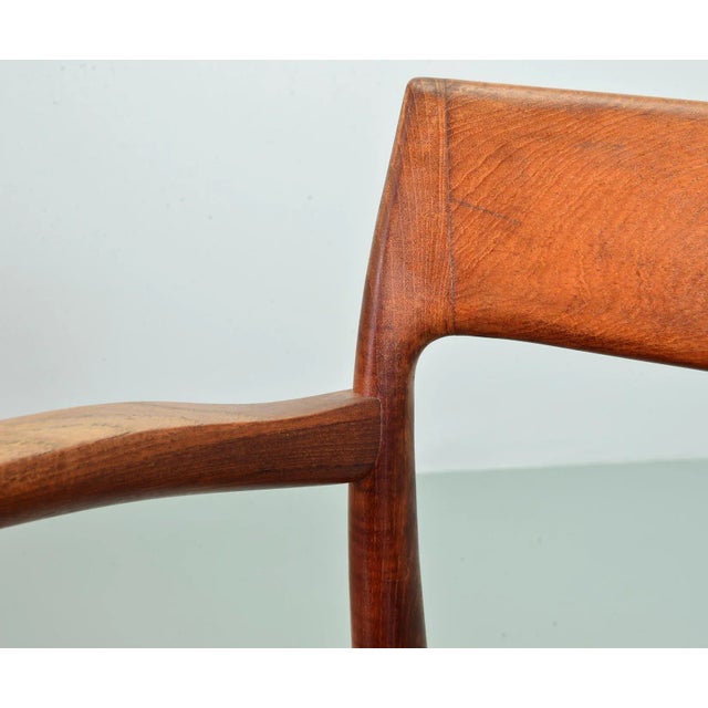 Danish Solid Teak & Black Leather 57 Desk Chair by Niels Otto Moller for J.L. Møllers, 1960s For Sale - Image 13 of 18